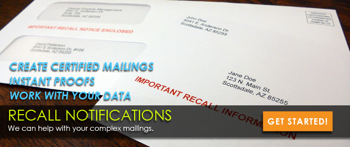 Recall Notices by Certified Mail