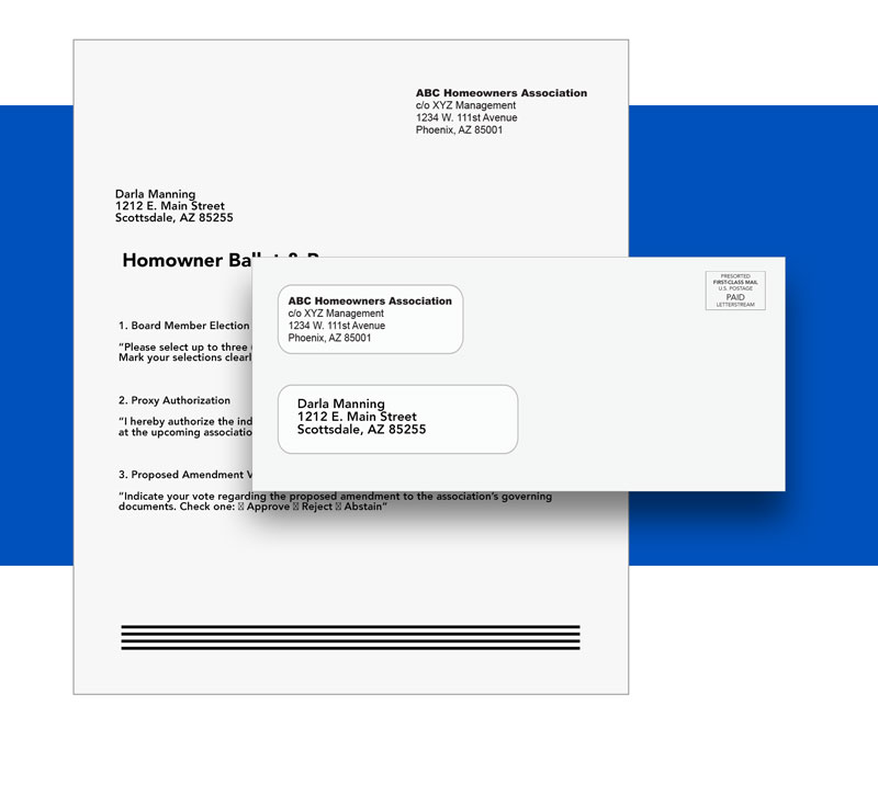 Ballot and proxy voting mail