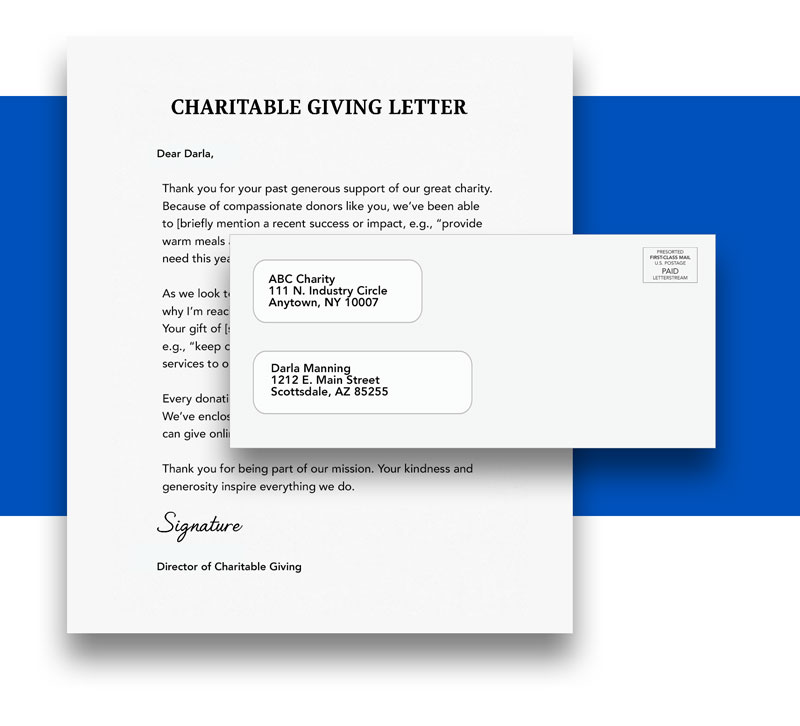 first-class charitable giving letter