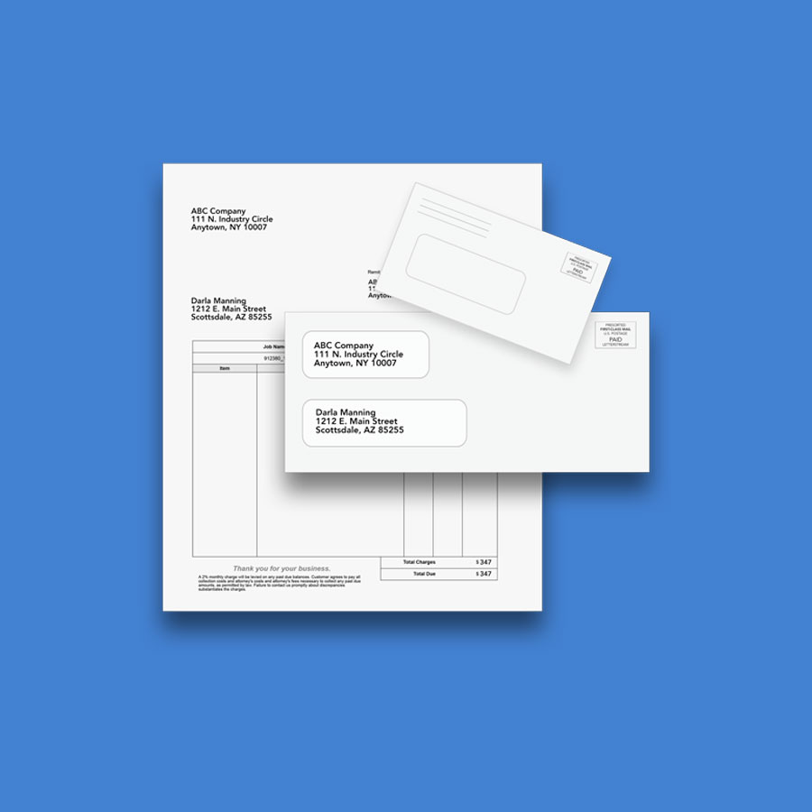 Invoice with return envelope