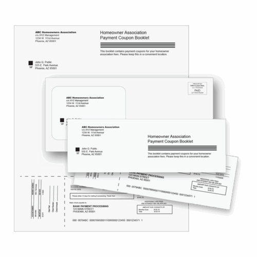 Coupon payment booklets and sheets