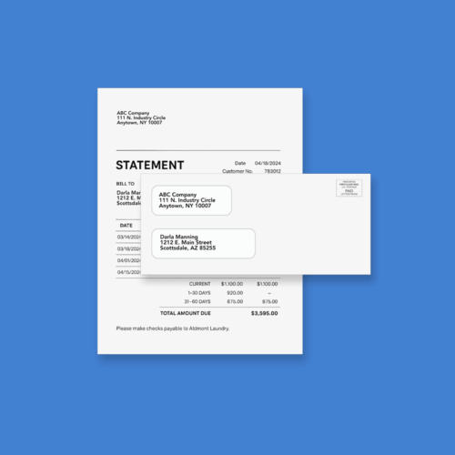 Business Invoice example with matching envelope