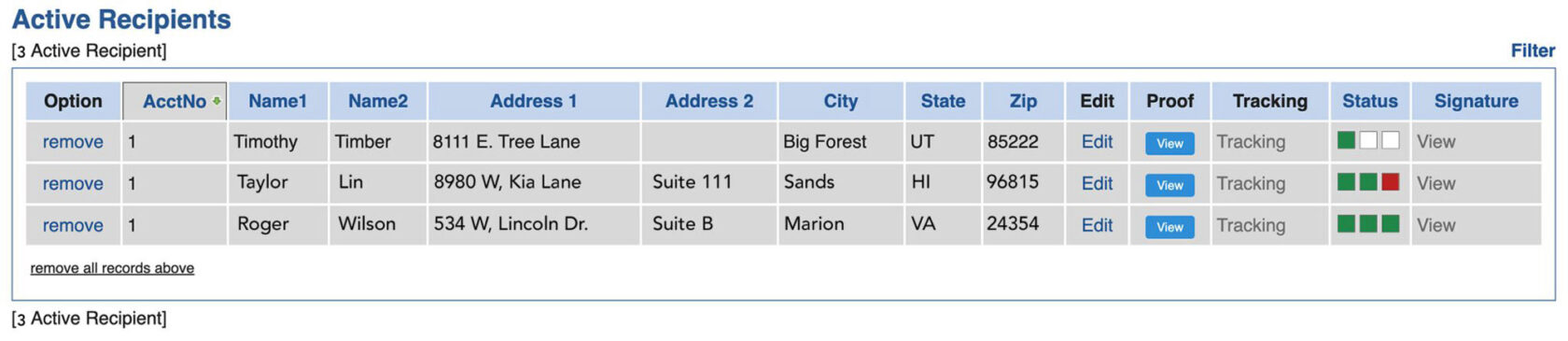 Certified Mail Tracking