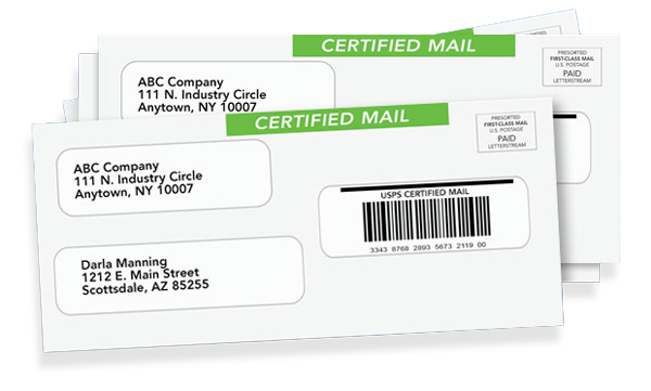 LetterStream Certified Mail Examples