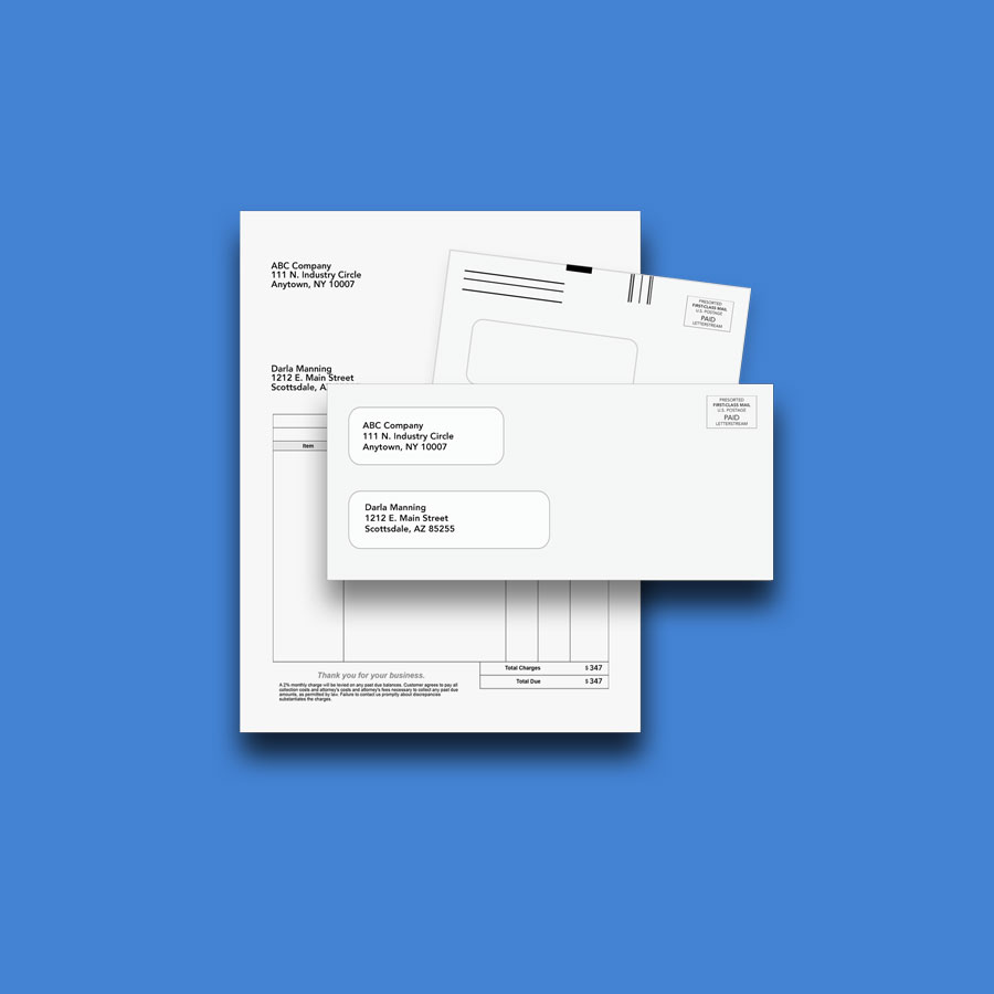 First-Class letter with return envelope