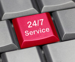 24/7 Service button