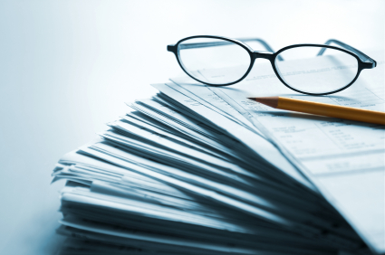 Tax Forms with Glasses