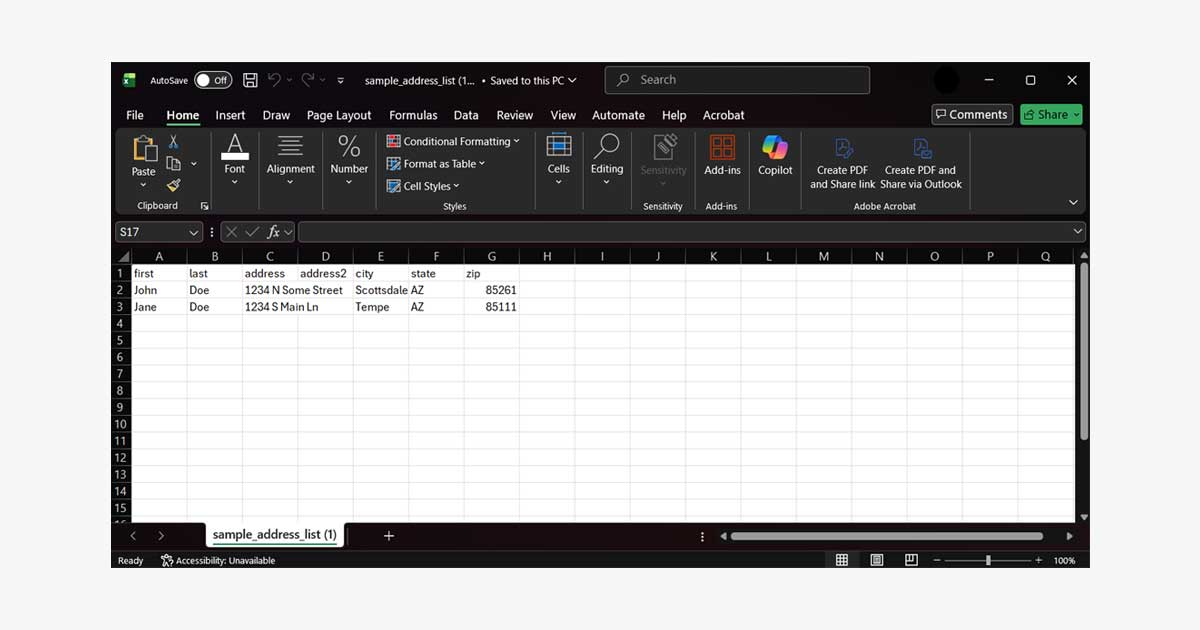 LetterStream address list